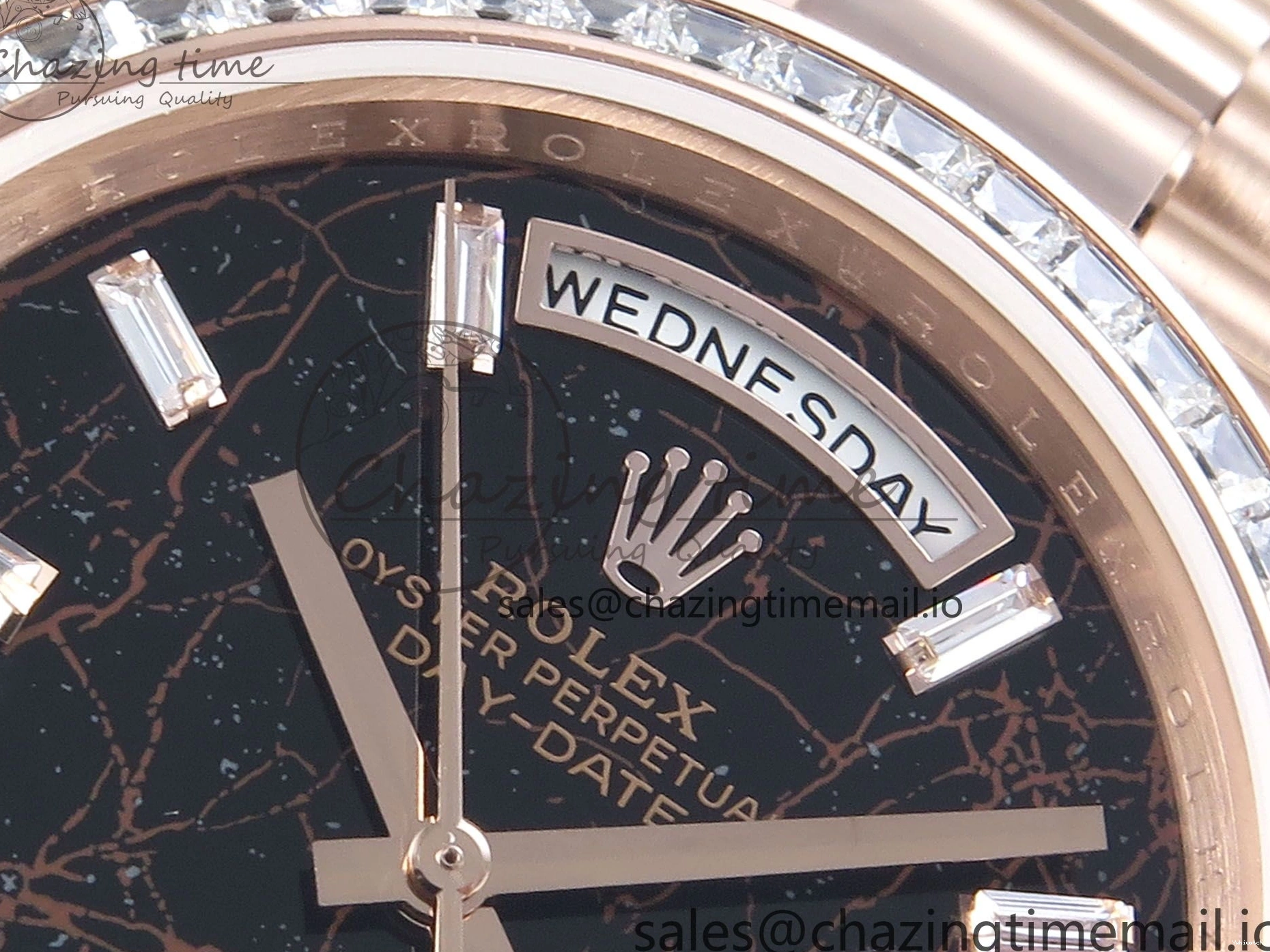 V5 DayDate Slate QF 40 Diamonds Eisenkiesel Weight) 1:1 Bracelet President Dial Bezel Edition on (Gain RG A2836 Best 0205